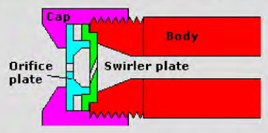 Pressure-jet burner nozzle assembly