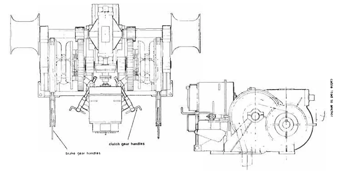 Typical electrically driven mooring windlass