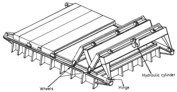 Multi-panel end folding hydraulic hatch cover