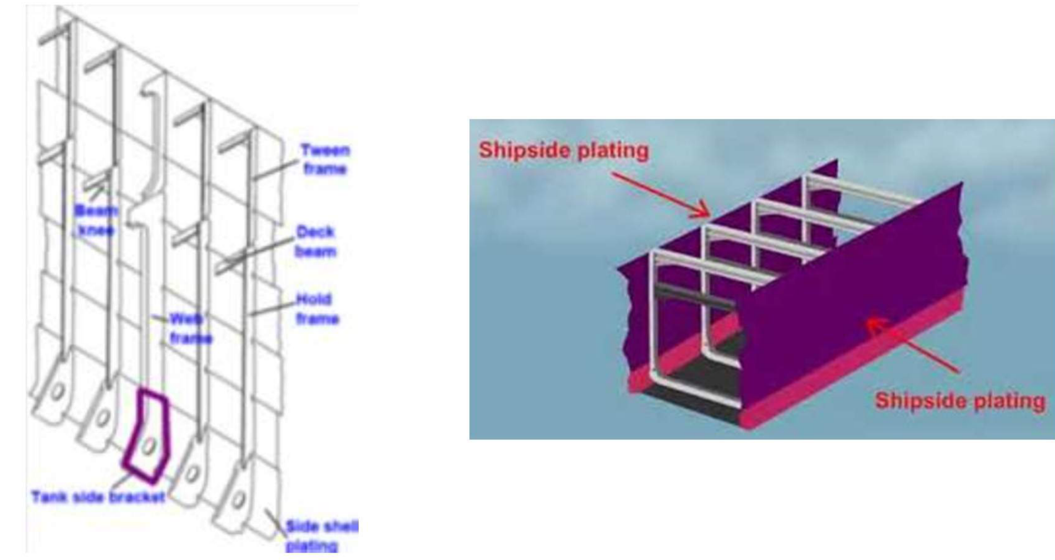 Fluctuation of the fore side shell under wave action
