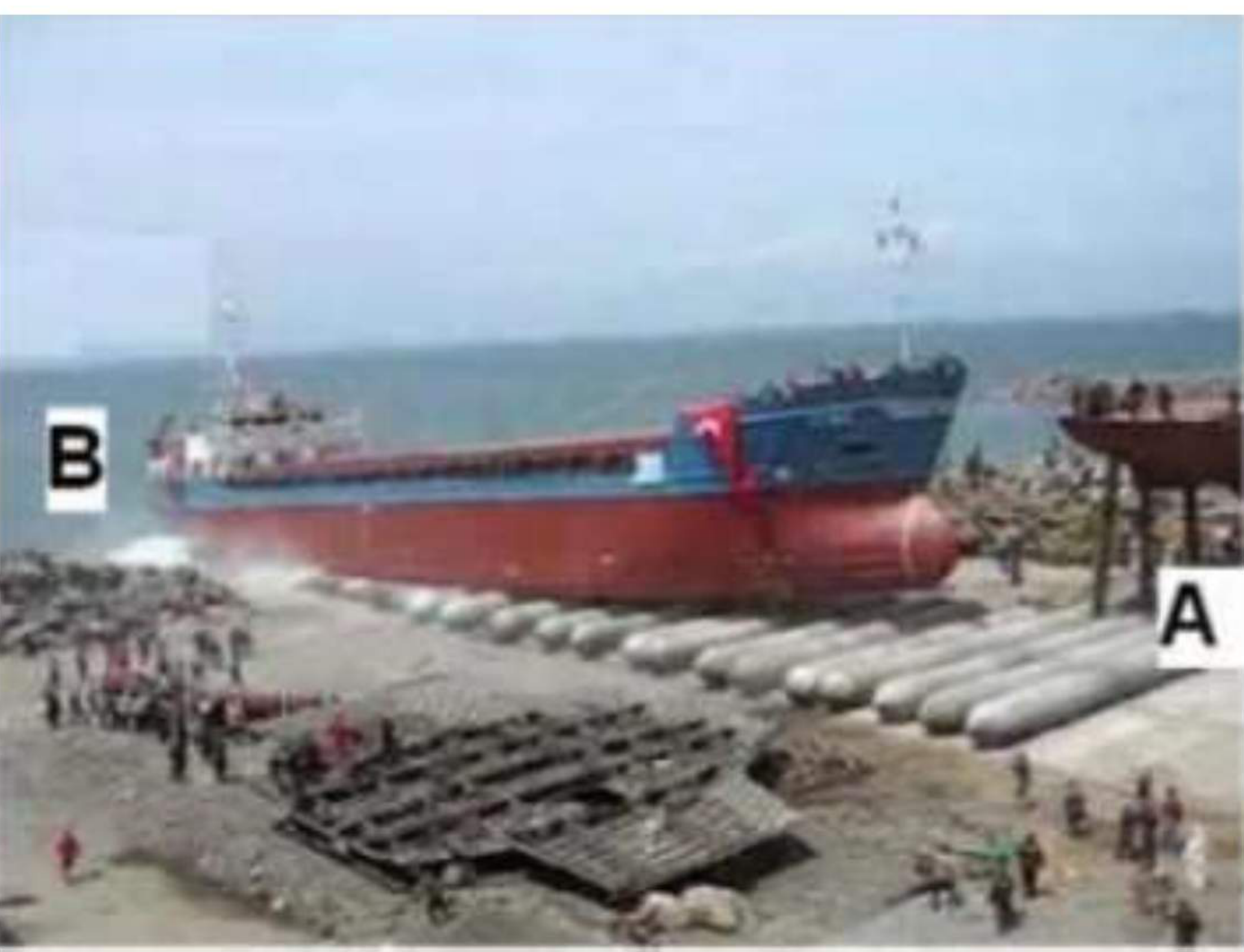 Ship end launching