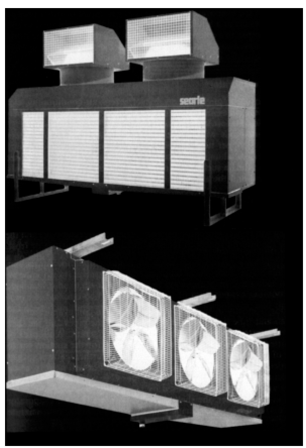 Air cooling evaporators, floor mounted and ceiling mounted