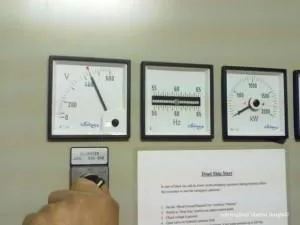 Emergency generator meters with test instruction