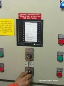 Emergency generator start selector in hand