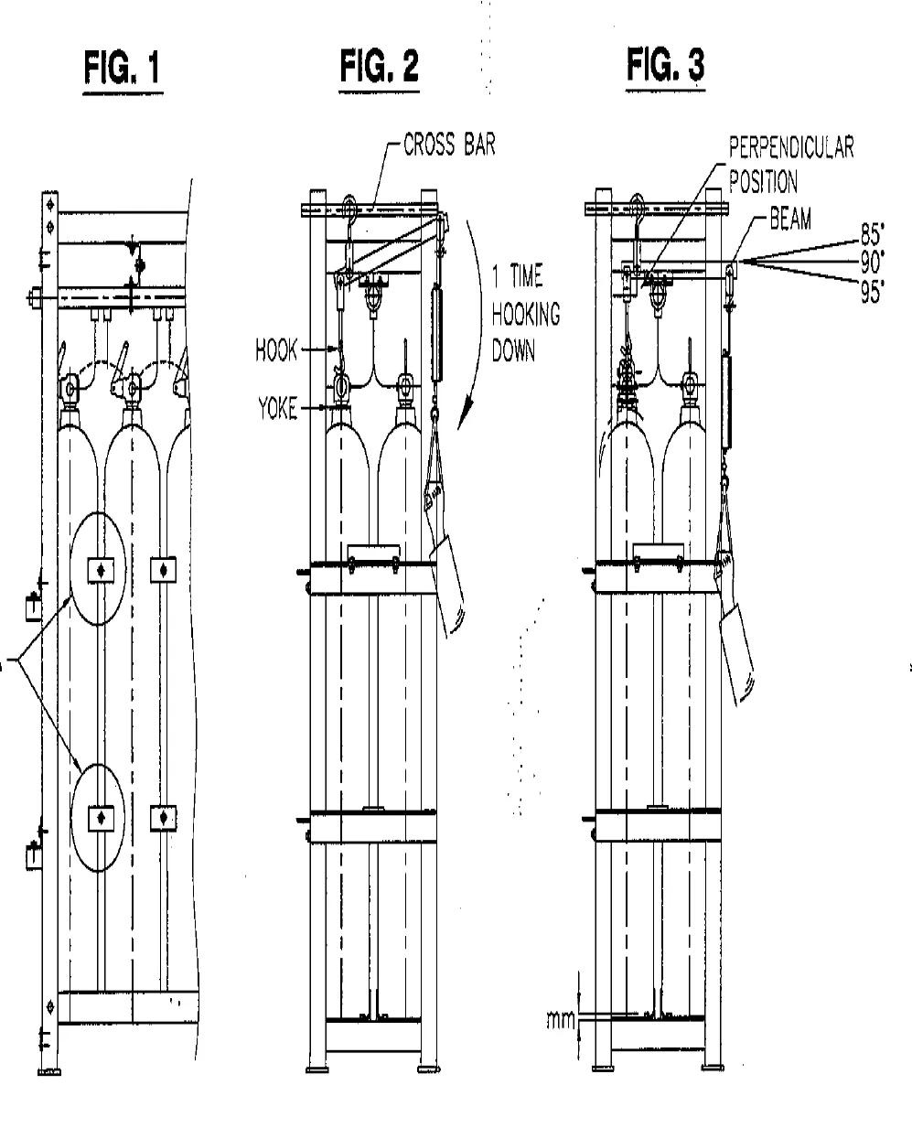 Bottle weighing drill in hook-on, hoist and read steps