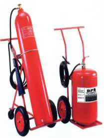 Wheeled CO2 trolley extinguishers