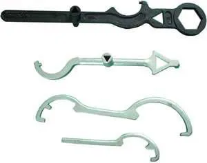 Fire hose spanners kept at hose stations