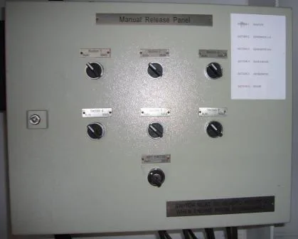 Hypermist manual release panel