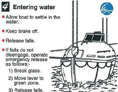 Step 4 lifeboat entering the water