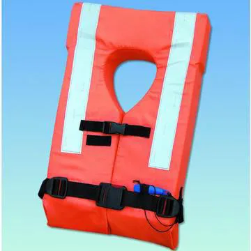 SOLAS foam lifejacket with retro-reflective tapes, straps and whistle
