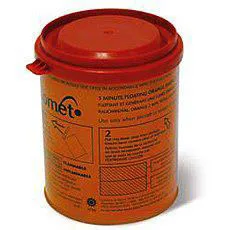 Orange buoyant smoke signal canister